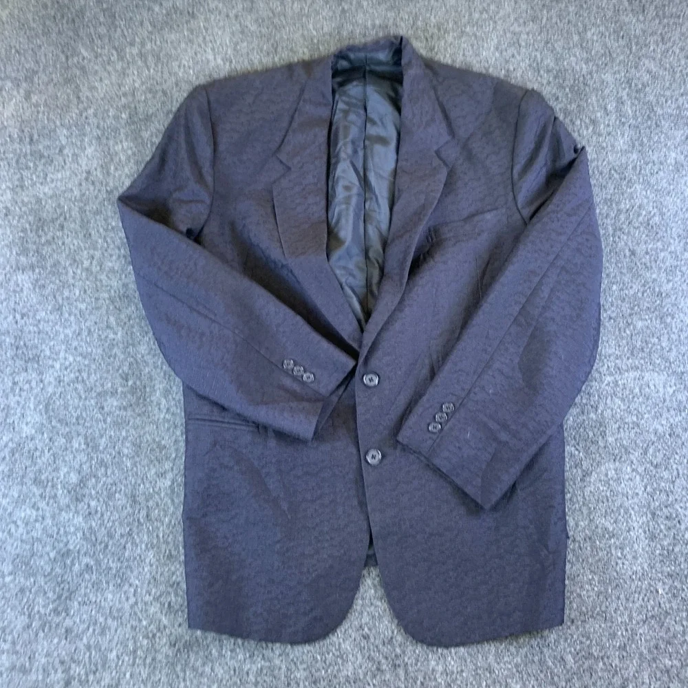 Maharajas Tailors Blazer Jacket Mens 46 Blue Good Textured Formal Notch Lapel